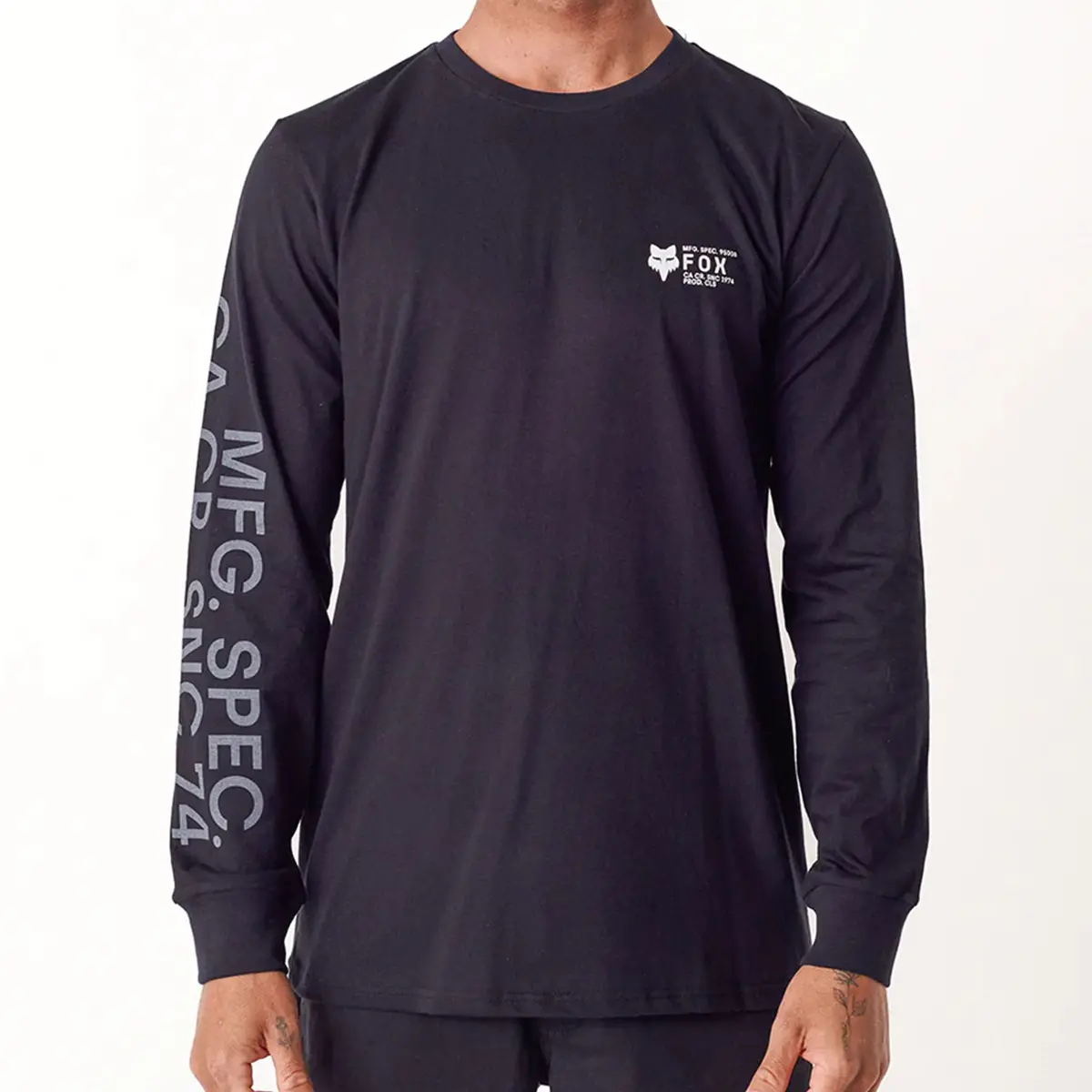 Fox Barge Long Sleeve Tee (Black) 1