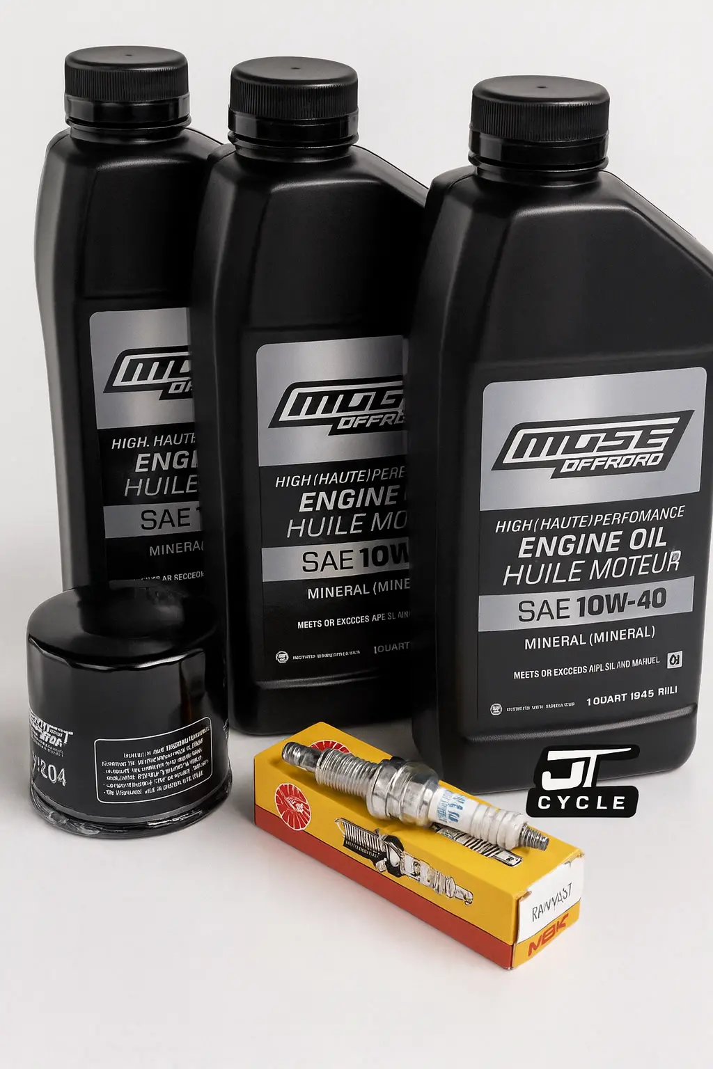 Yamaha Yfm550 Grizzly Oil Change Tune Up Kit (2009–2014)  Moose Offroad 10W‑40 + Ngk Lmar6a‑9 1