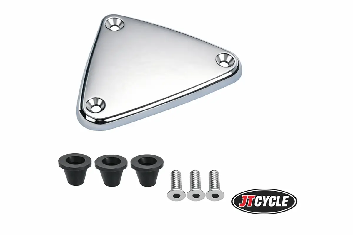 Chrome Ignition Module Side Cover Harley Xl Sportster 883 1998-2003 + Hardware Kit With Rubber Grommets 1