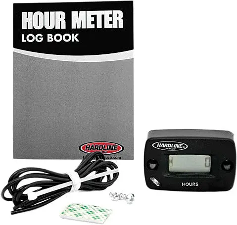 Hardline Hr‑8063‑2 Digital Hour Meter W Log Book Universal Gas Engine Maintenance Tracker Atv Utv Dirt Bike Snowmobile Watercraft 1