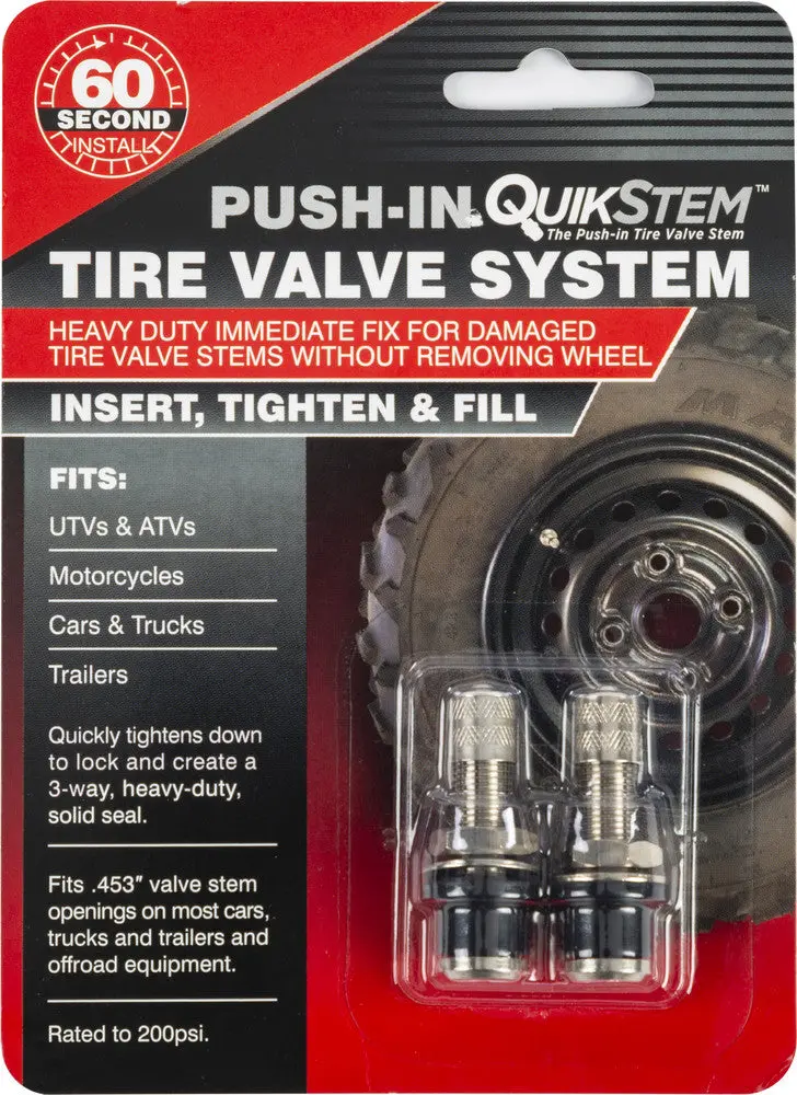 Hardline Push‑In Quickstem Tire Valve Stem – Universal Tubeless Rim Repair – Atv/Utv/Motorcycle/Auto/Trailer – Sold As Pair 1