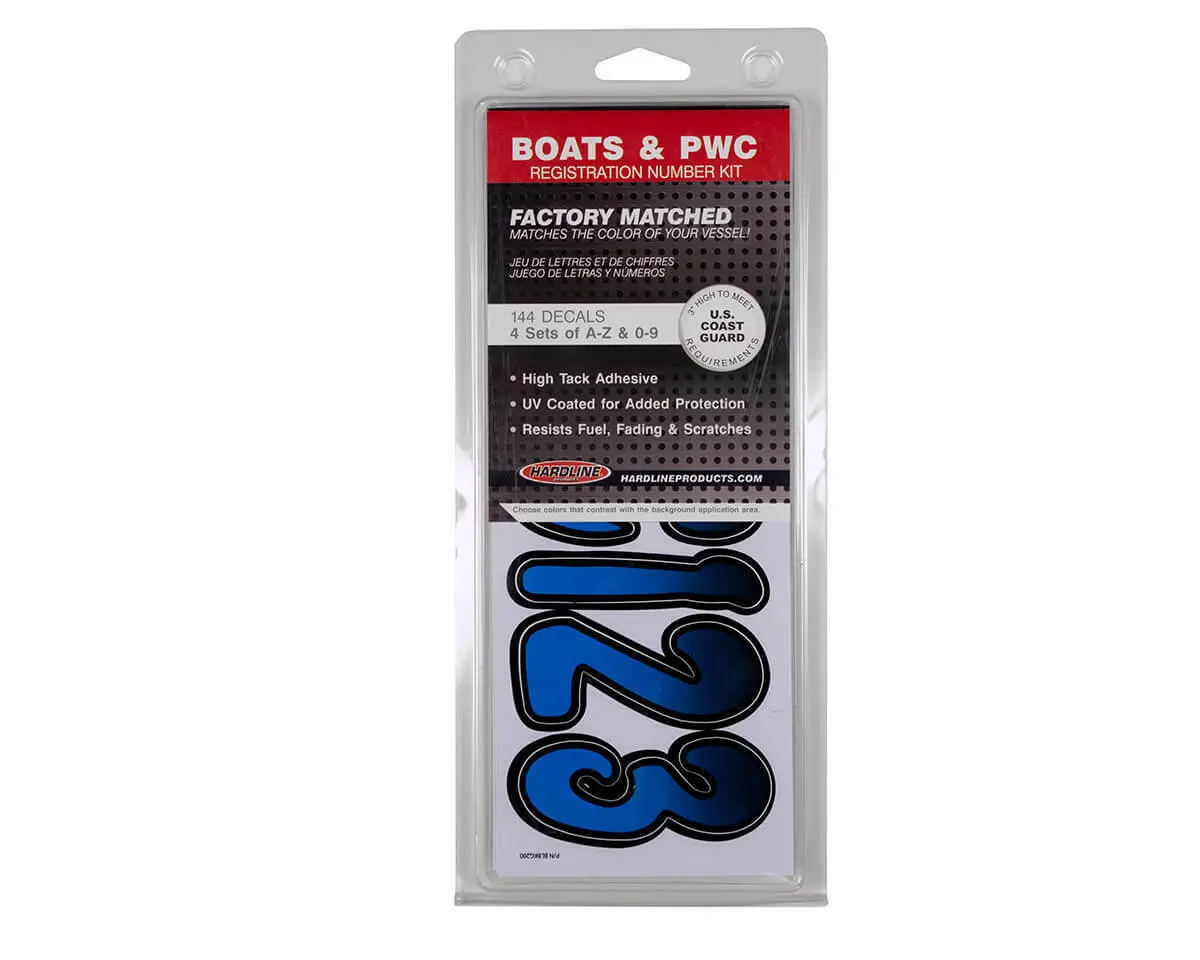 Registration Boat Jet Ski Pwc Waverunner Id Sticker Kit Gradation 3" 146 Letters + Numbers 1