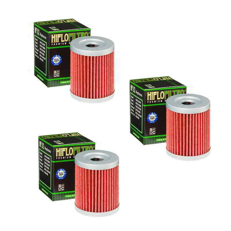 Hiflofiltro Hf132 Premium Oil Filter Cartridge 3‑Pack  Suzuki, Arctic Cat, Yamaha, Kawasaki  Hf132 Oil Filter Set 1