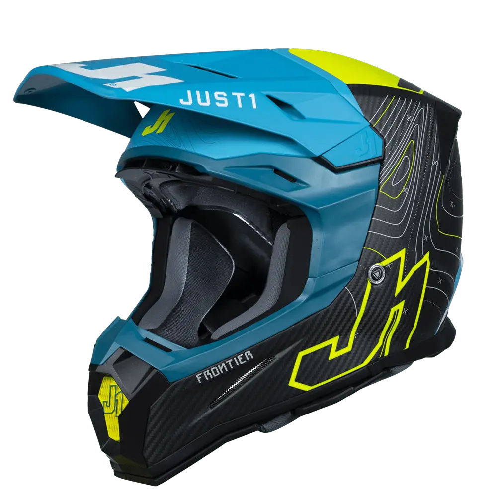 Just 1 J22 Frontier Carbon Helmet (Fluo Yellow Blue) Includes Just 1 Nerve Goggles 1