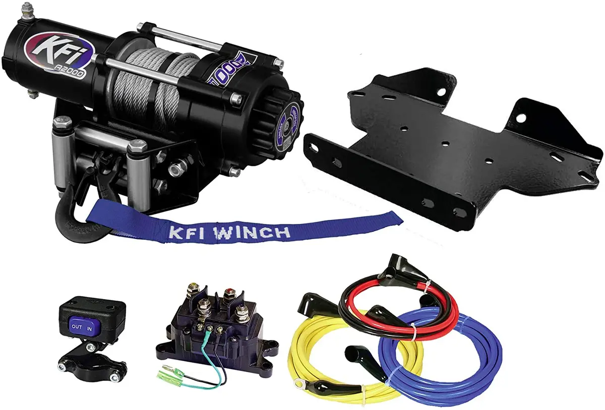 Kfi Combo Kit - A2000 Winch & 100535 Winch Mount Fits 2005-2014 Kawasaki Brute Force 650 / 650I 1