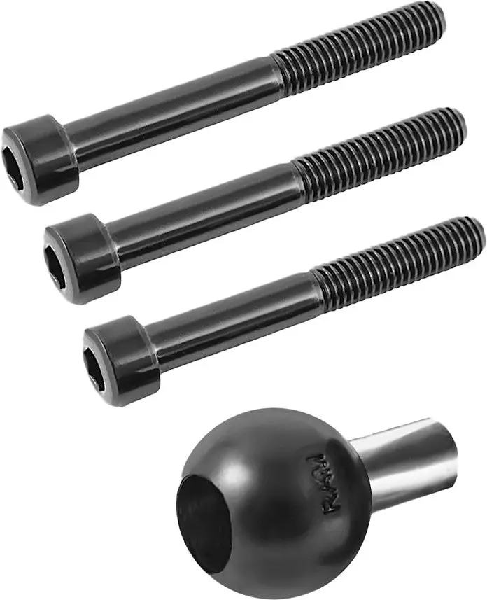 Ram® Motorcycle Handlebar Clamp Base With M8 Bolts – B‑Size Ball – Marine‑Grade Aluminum 1