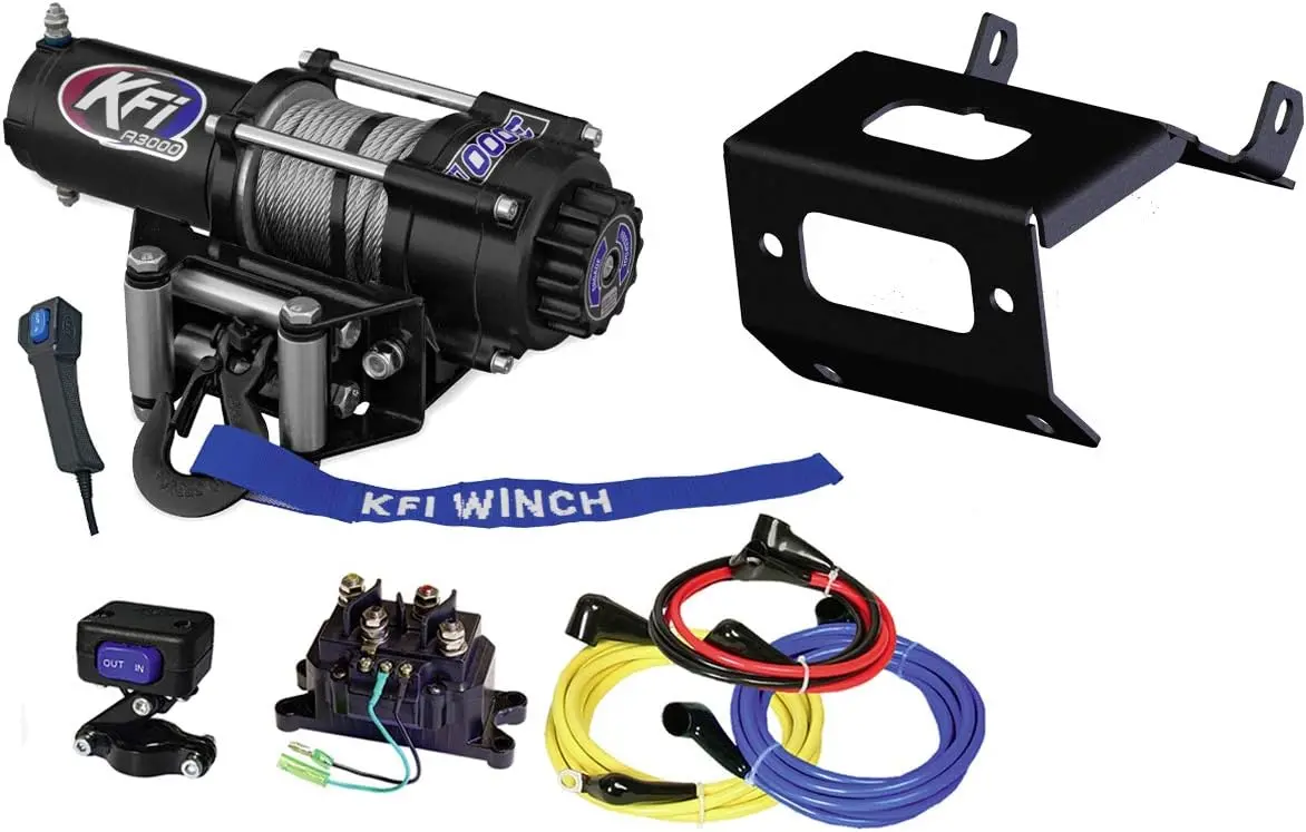 Kfi A3000 3000‑Lb Winch & Mount Combo Kit – Fits Honda Foreman Trx500 / Trx520, Rancher Trx420, Rubicon Trx500 / Trx520 – Complete Atv Winch Package 1