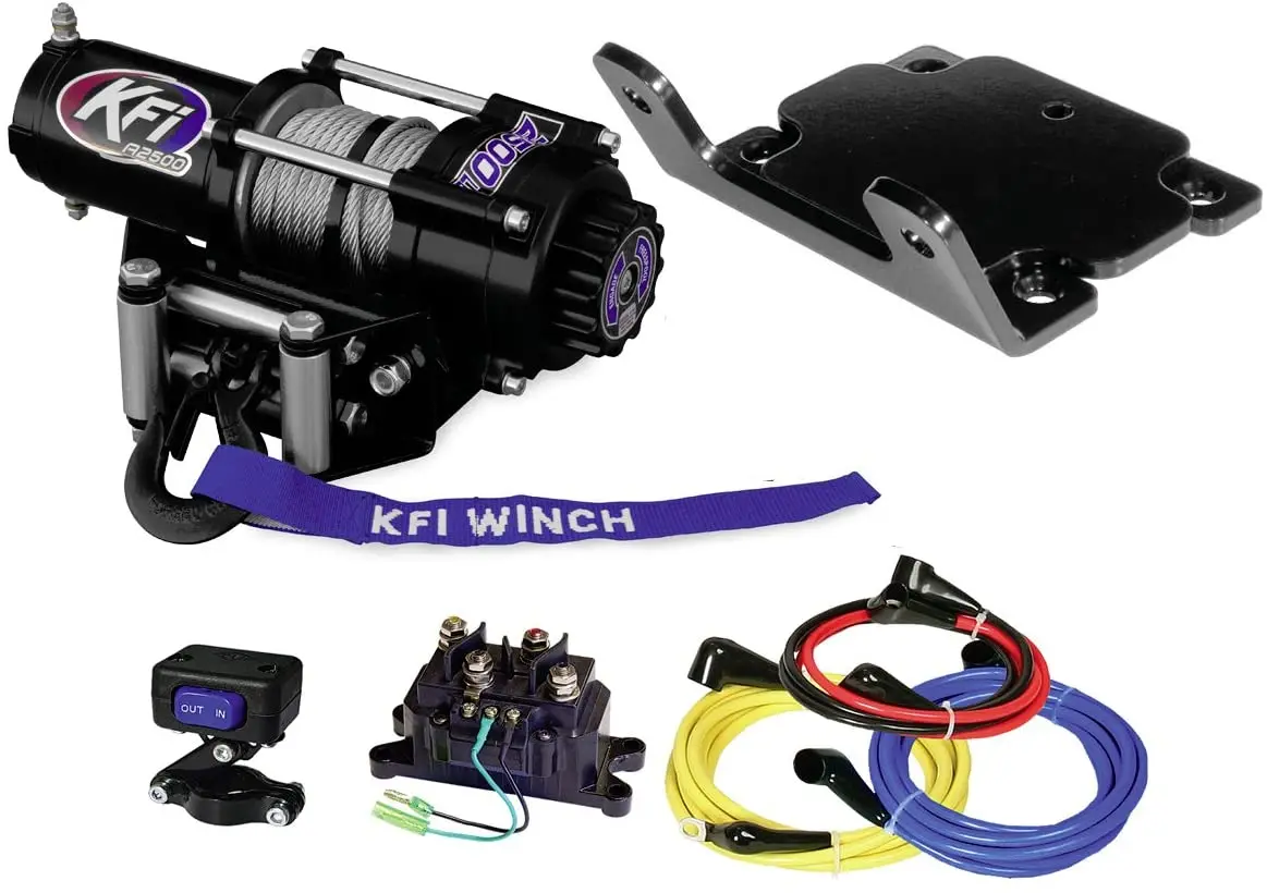 Kfi Winch & Mount Combo – A2500‑R2 2500 Lb Winch + Mount – Yamaha Grizzly/Kodiak/Bruin 2003–2014 1