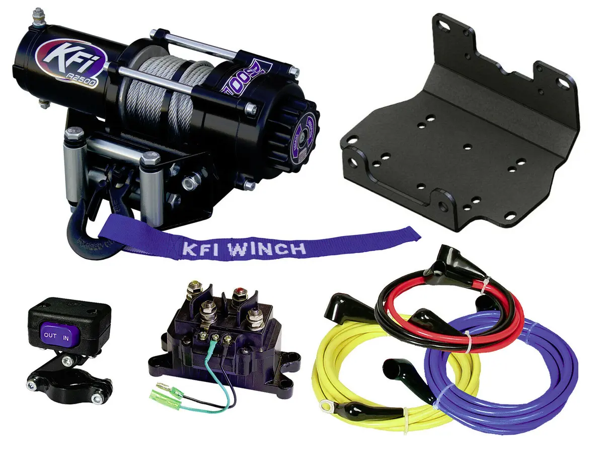 Kfi Combo Kit - A2500-R2 2500 Lb Winch & Winch Mount - Compatible With 2016-2021 Yamaha Grizzly 700 & 2016-2021 Kodiak 700 Atv 1