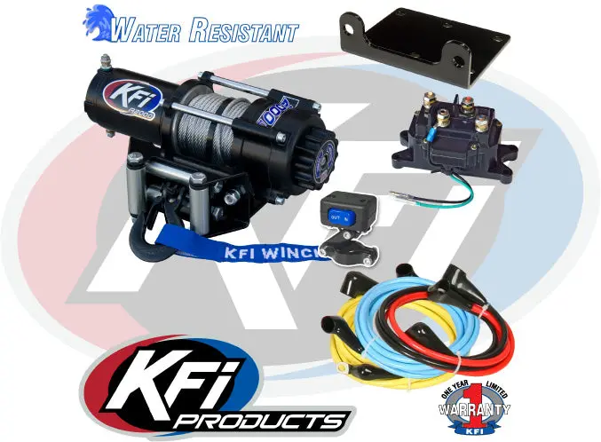 Kfi A2000 2000 Lb Atv Winch Kit – Steel Cable – Mini‑Rocker Switch & Contactor – Fits Standard 4‑Hole Atv Mounts 1