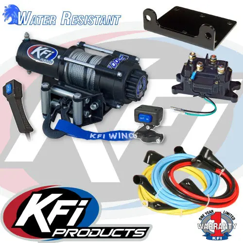 Kfi A3000 3000 Lb Atv Winch Kit – Steel Cable – Mini‑Rocker, Remote, Contactor – Fits Standard 4‑Hole Atv Mounts 1