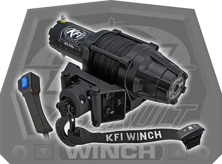 Kfi As‑50X 5000 Lb Assault Series Winch Kit – Synthetic Cable – Dash Rocker Switch, Remote & Contactor – Atv / Utv / Sxs 1