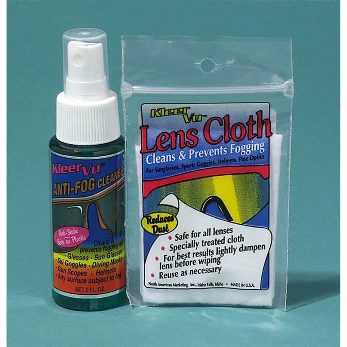 Kleer Vu Anti-Fog Motorcycle Helmet Face Shield Cleaner Goggles With Cloth 2 Oz Or .5 Oz 1