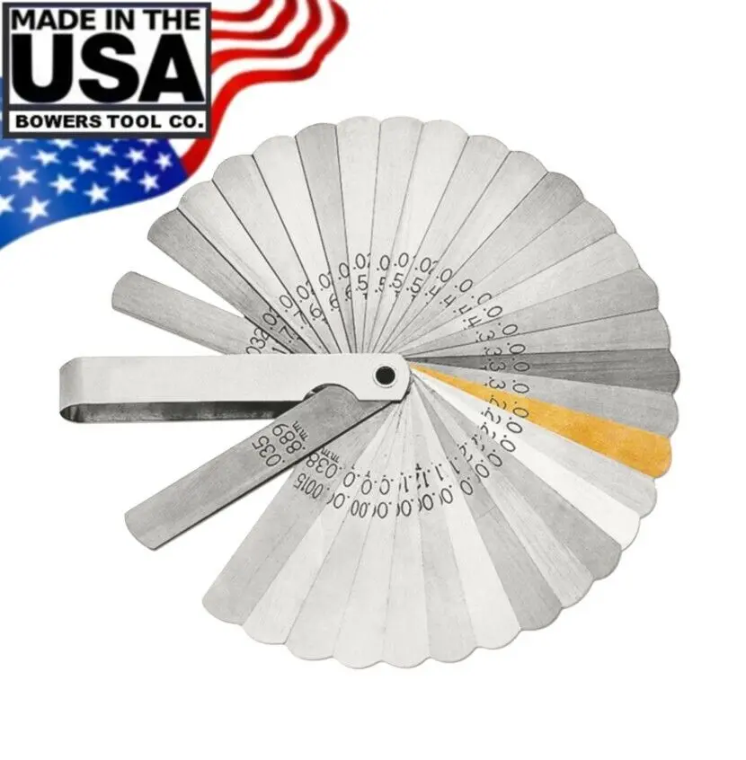 Lang Master Feeler Ignition Gauge 32 Leaf Blades 1 Brass .0015 To .035In Made In Usa High Quality 1