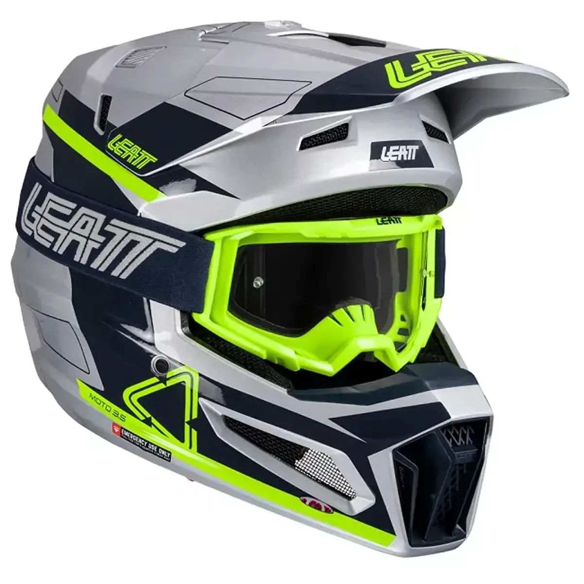 Leatt Moto 3.5 Helmet And 3.5 Goggles (Steel) 1