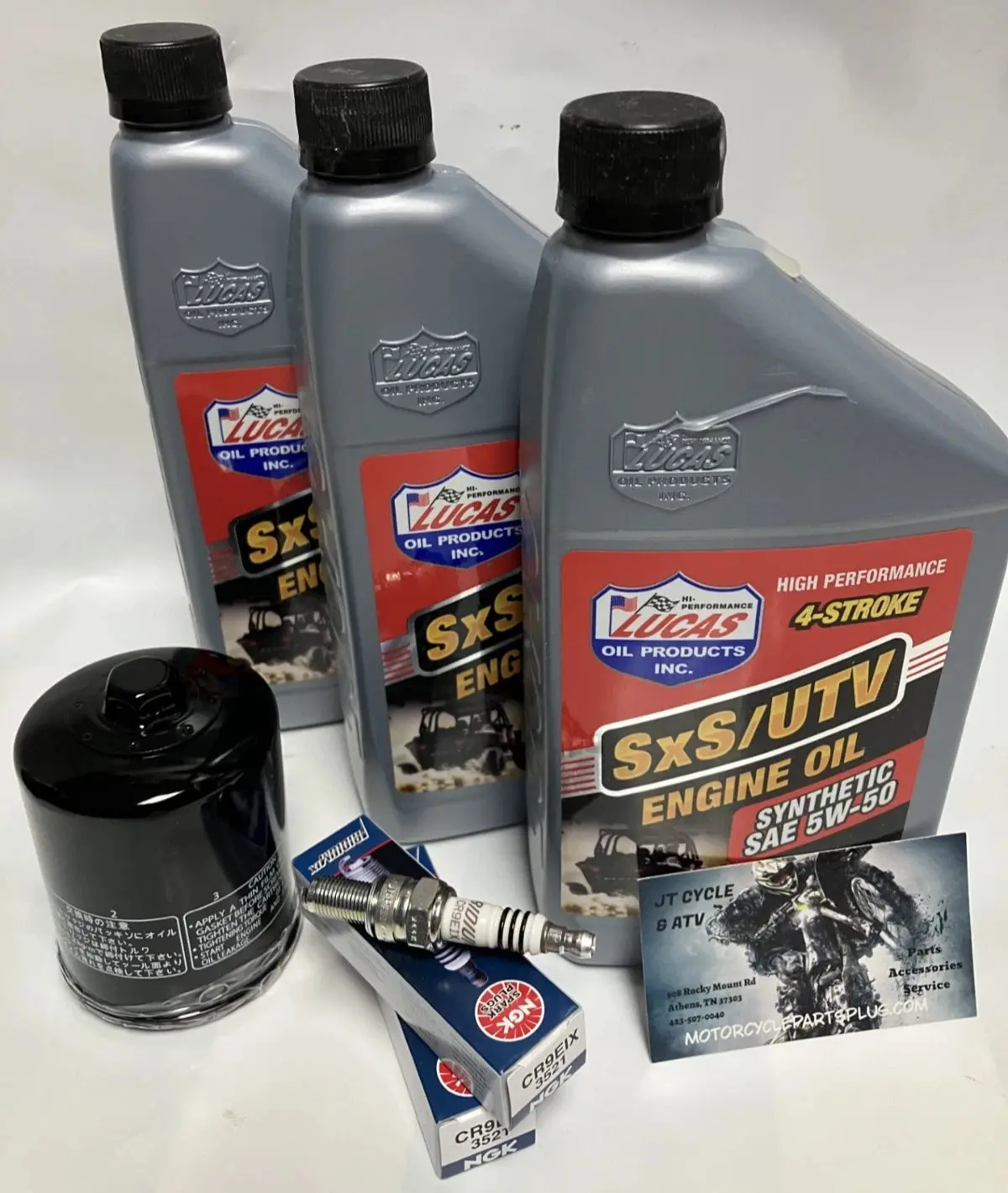 Polaris Ranger Xp 900 Oil Change Tune Up Kit; 2013–2019 – Lucas 5W‑50 Full Synthetic + Hiflo Filter + Ngk Cr9eix Iridium 1