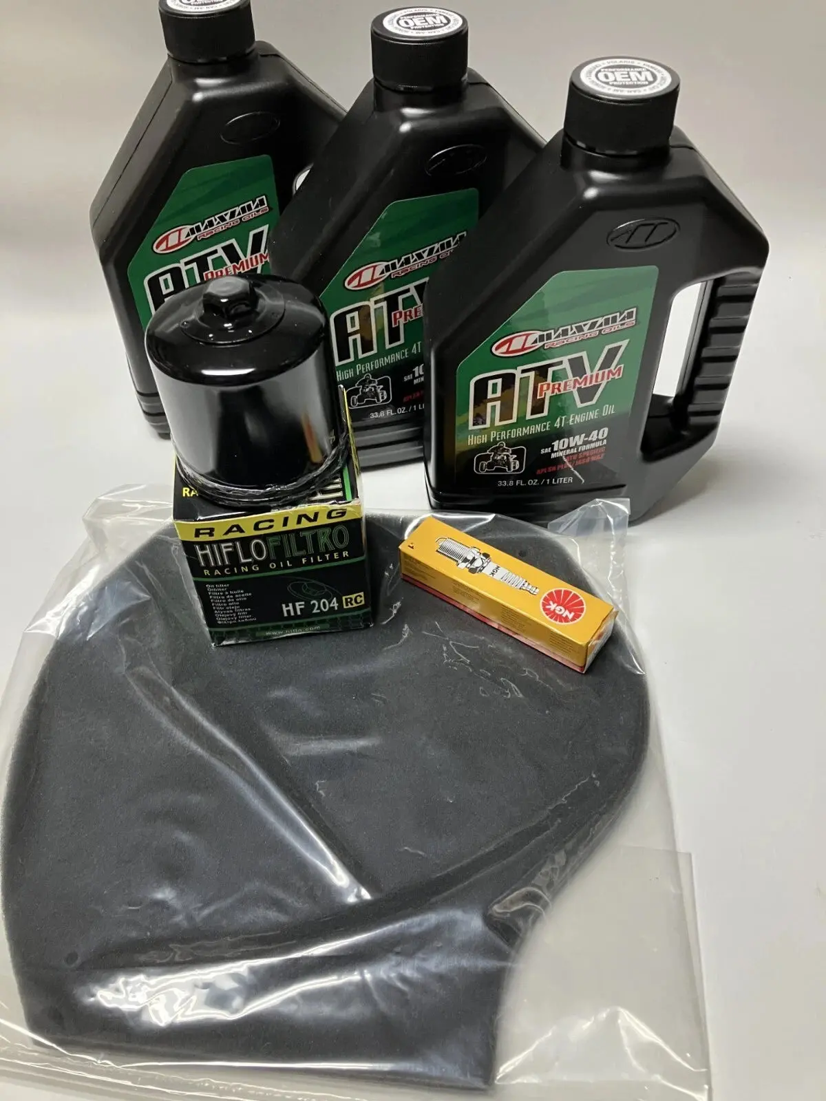 Yamaha Grizzly 550 / 700 Oil & Air Filter Tune Up Kit – 2009–2014 – Maxima 10W‑40 + Hiflo + Ngk Lmar6a‑9 1