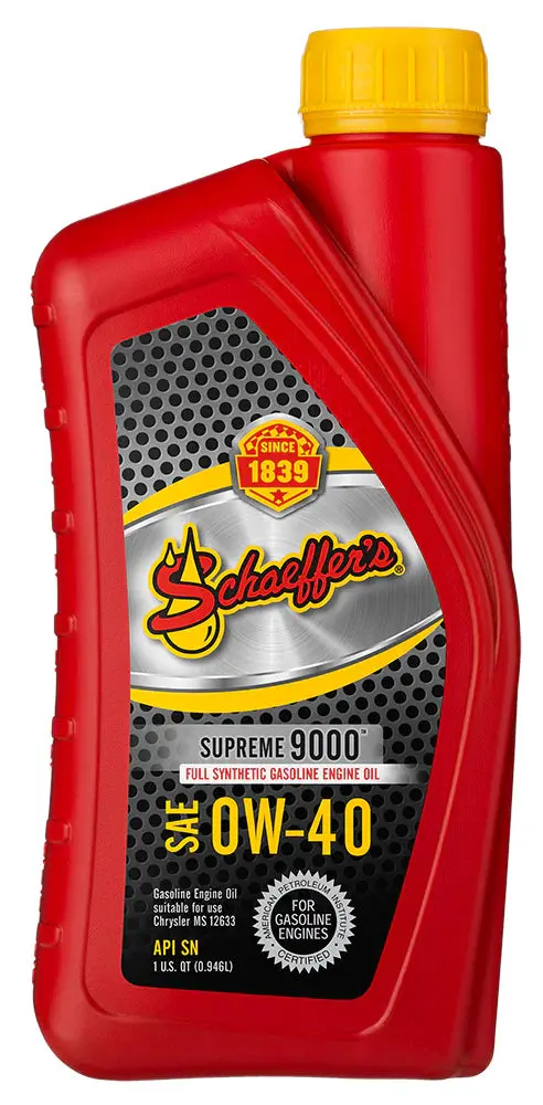 Schaeffer's Supreme 9000 Full Synthetic Engine Oil 0W-40 - Quart - 9040-012 1