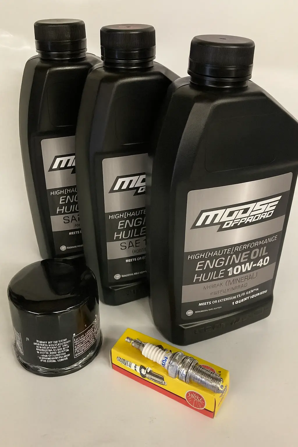 Yamaha Kodiak 450 Oil Change Tune Up Kit; Yfm450 (2018‑Up) – Moose 10W‑40 Oil + Hiflo Filter + Ngk Dr7ea 1