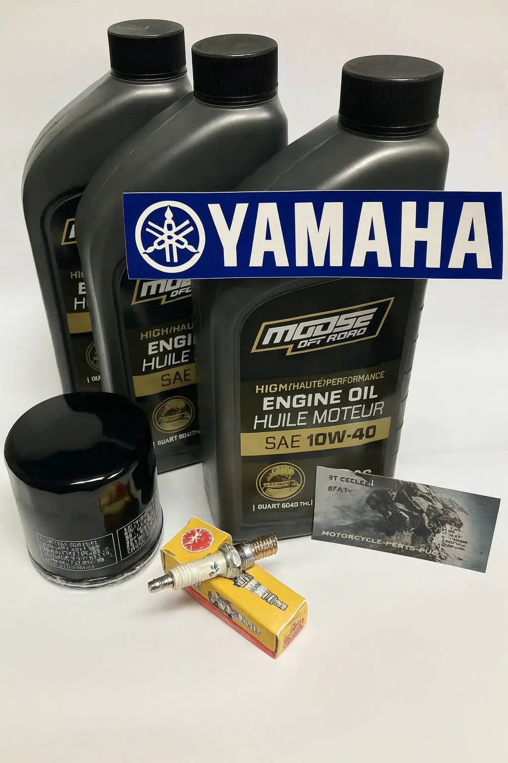 Yamaha Rhino 660 / Grizzly 660 Oil Change Tune Up Kit – 2002‑2007 – Moose Offroad 10W‑40 Made In Usa + Ngk Dpr8ea‑9 + Hiflo Oil Filter + Free Yamaha Decal 1