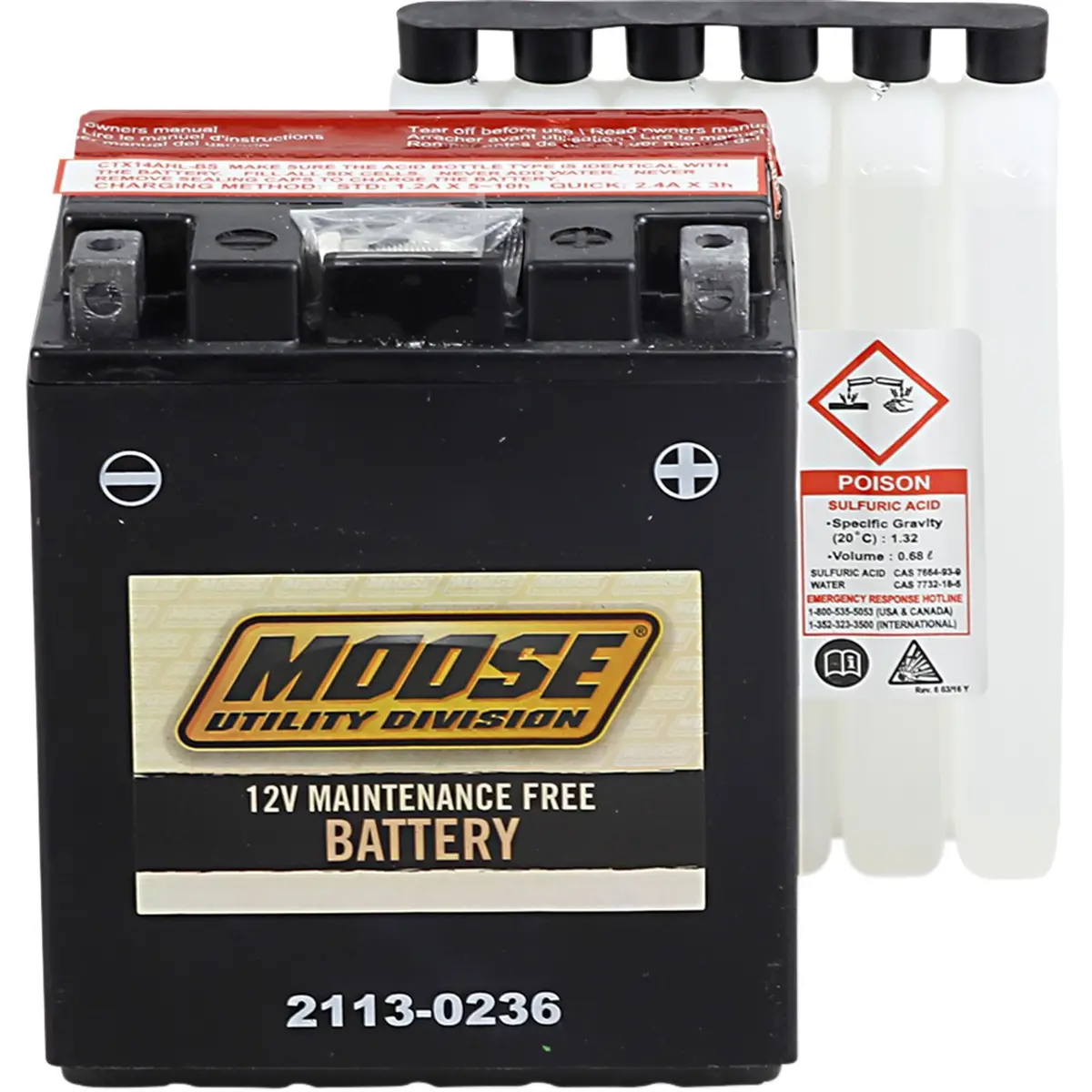 Moose Utility Agm Maintenance-Free Battery Ytx14ahl-Bs Arctic Cat 250 / 300 1