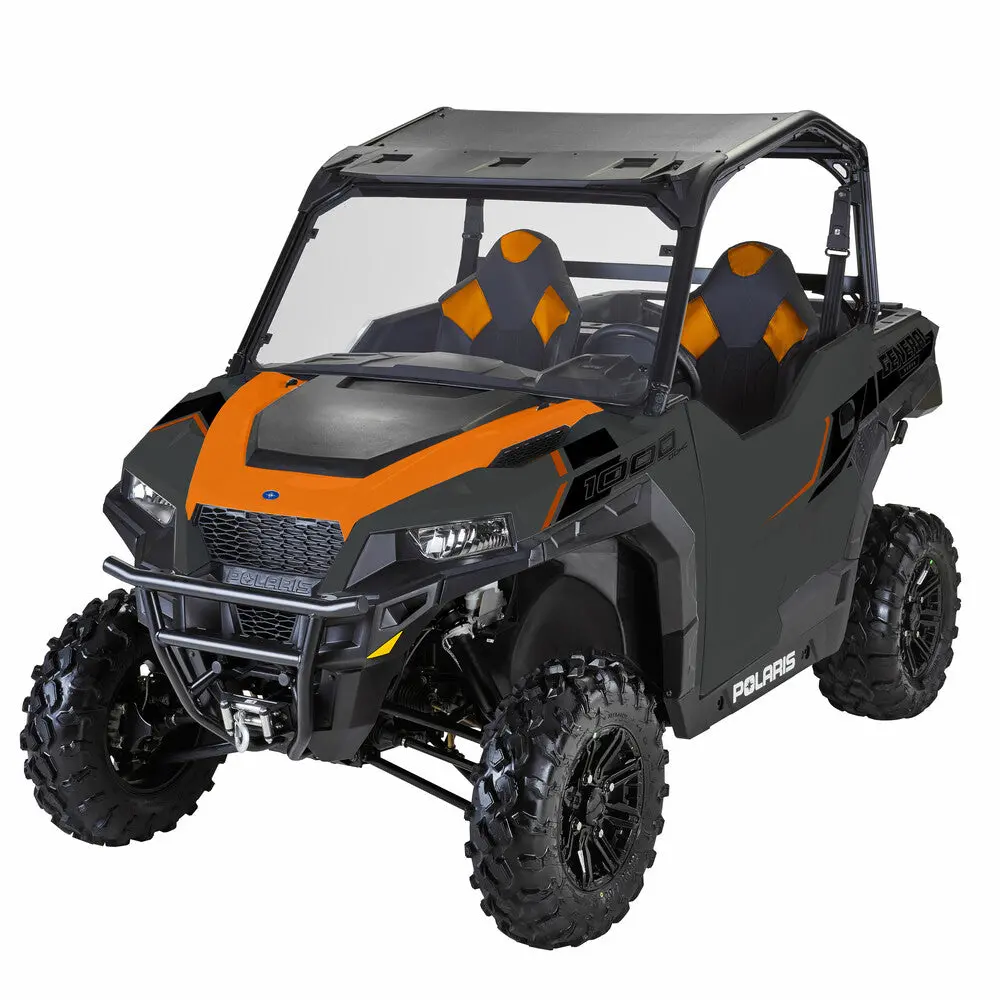 Moose Utility Full Front Hard Windshield (Uncoated Polycarbonate) For Polaris General 1000 — Heavy‑Duty .177" Poly, Usa‑Made 1