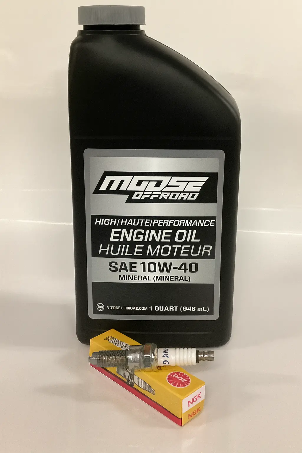 Yamaha Ttr50e (2006‑Up) Oil Change & Tune‑Up Kit  Moose Offroad 10W‑40 + Ngk Cr7hsa Spark Plug 1