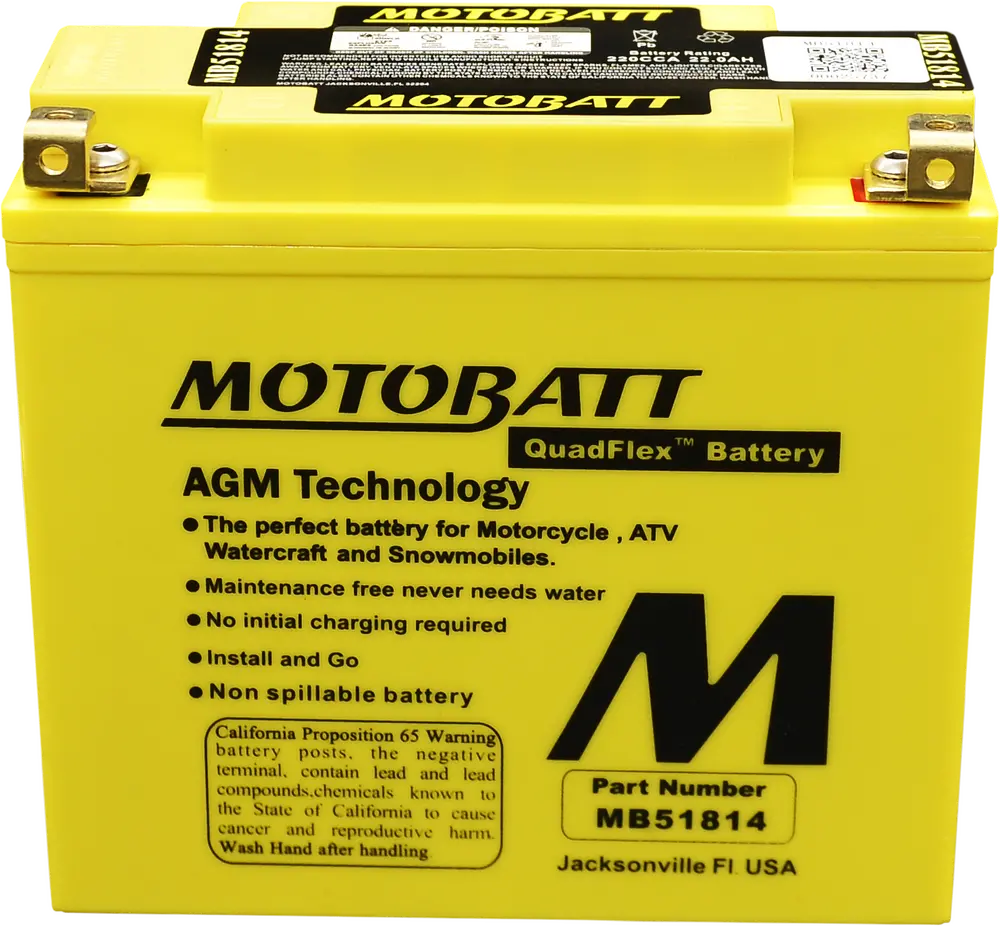 Motobatt Battery Mb51814 Sealed Factory‑Activated Replaces: 51814, 51913 1