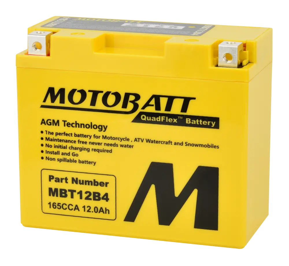 Motobatt Battery Mbt12b4 Sealed Factory‑Activated Replaces: Yt12b‑Bs 1