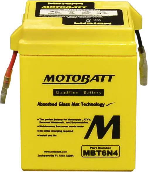 Motobatt Battery Mbt6n4 Sealed Factory‑Activated Replaces: 6N4‑2A, 6N4‑2A‑3, 6N4‑2A‑4, 6N4‑2A‑5, 6N4‑2A‑6, 6N4c‑1B 1