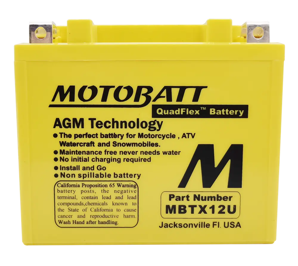 Motobatt Battery Mbtx12u Sealed Factory‑Activated Replaces: Ytx12‑Bs, Ytx14‑Bs, Ytx14h‑Bs, Ytx14l‑Bs 1