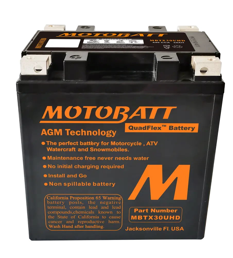 Motobatt Battery Mbtx30u (Hd) Sealed Factory‑Activated Replaces: Gyz32hl, 12N14‑3A, 12N24‑3A, 53030, Y60‑N24‑A, Y60‑N24al‑B, Yb30l‑B, Yix30l 1