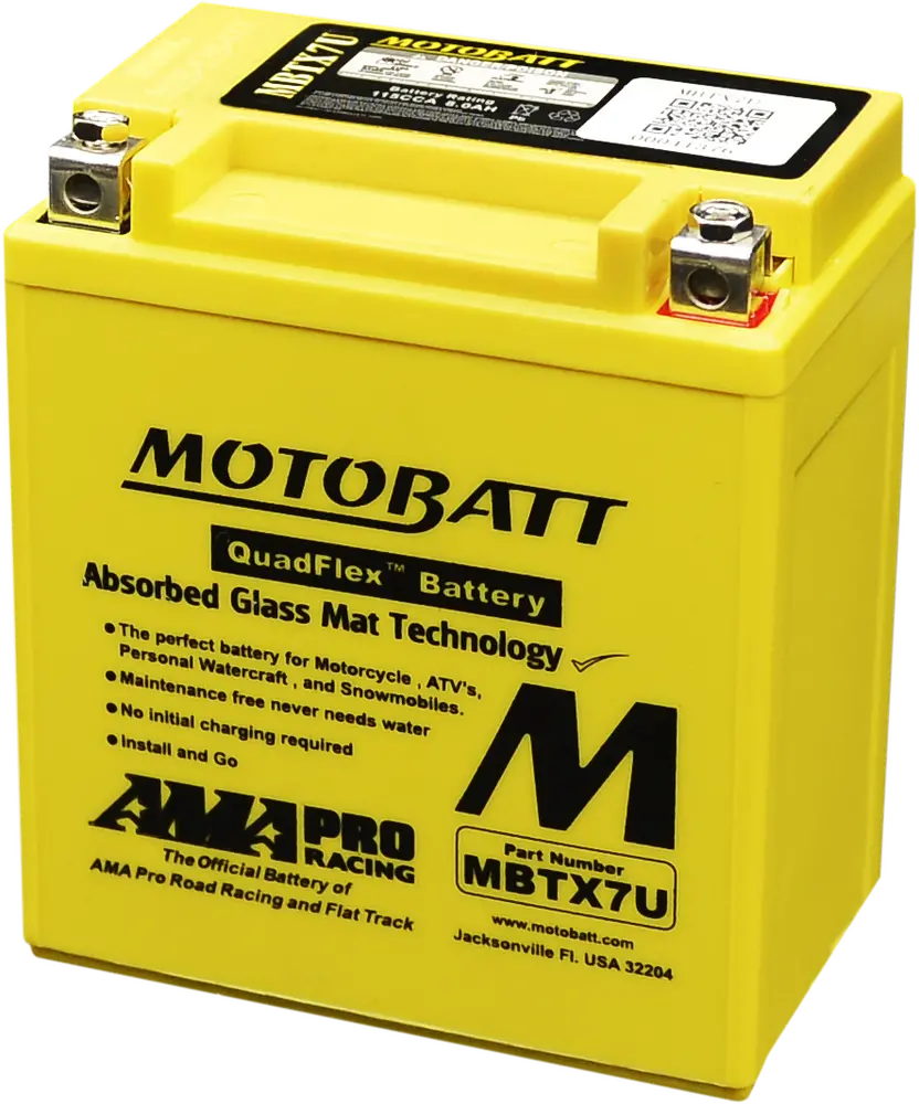 Motobatt Battery Mbtx7u Sealed Factory‑Activated Replaces: Ytx7l‑Bs 1