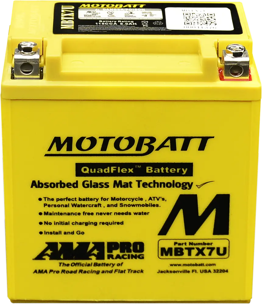 Motobatt Battery Mbtx7u Sealed Factory‑Activated Replaces: Ytx7l‑Bs 2