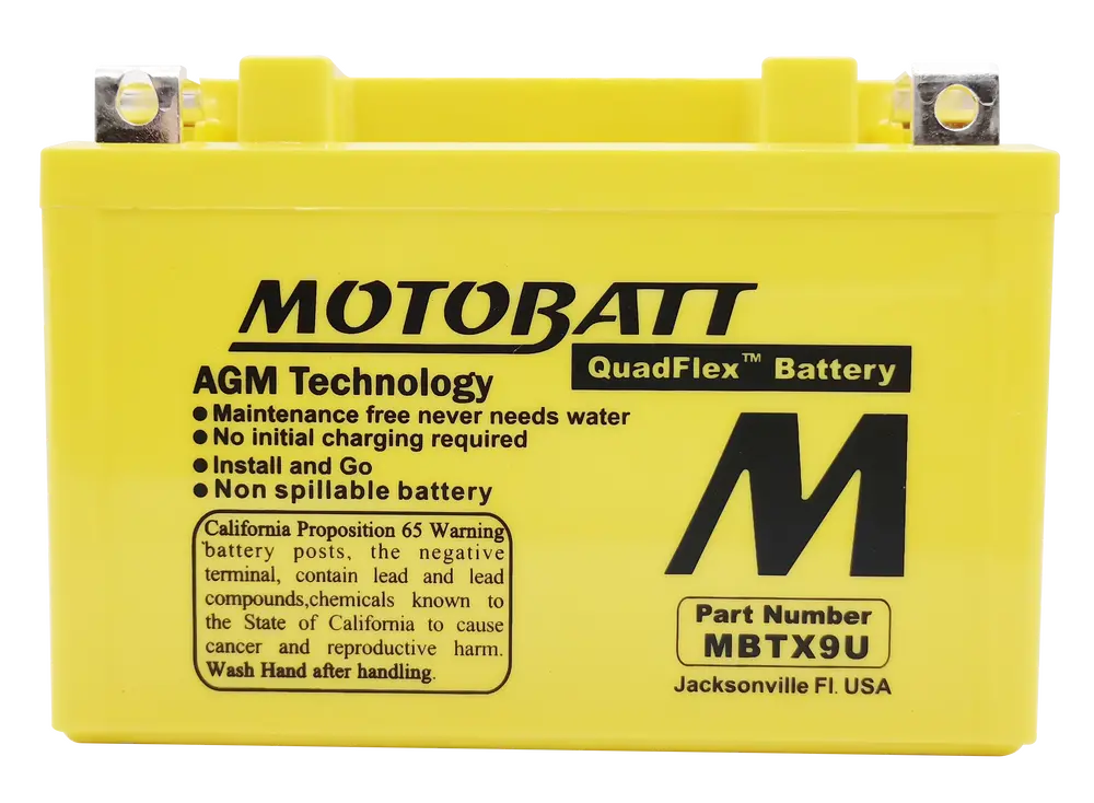 Motobatt Battery Mbtx9u Sealed Factory‑Activated Replaces: Yt12a‑Bs, Ytr9‑Bs, Ytx9, Ytx9‑Bs, Ytz12s, Ytz14s 1