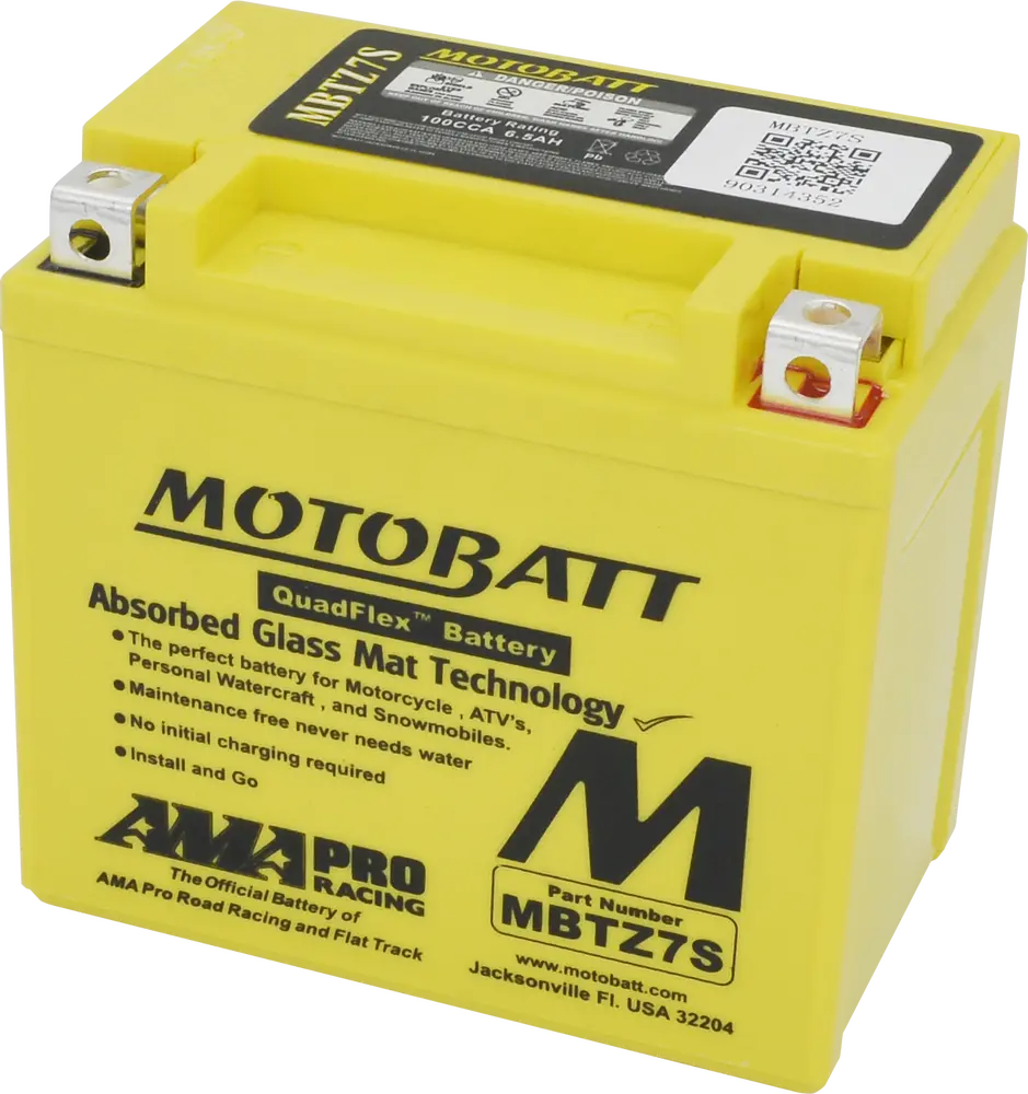 Motobatt Battery Mbtz7s Sealed Factory‑Activated Replaces: Yt5l‑Bs, Ytx5l‑Bs, Ytz7s 1