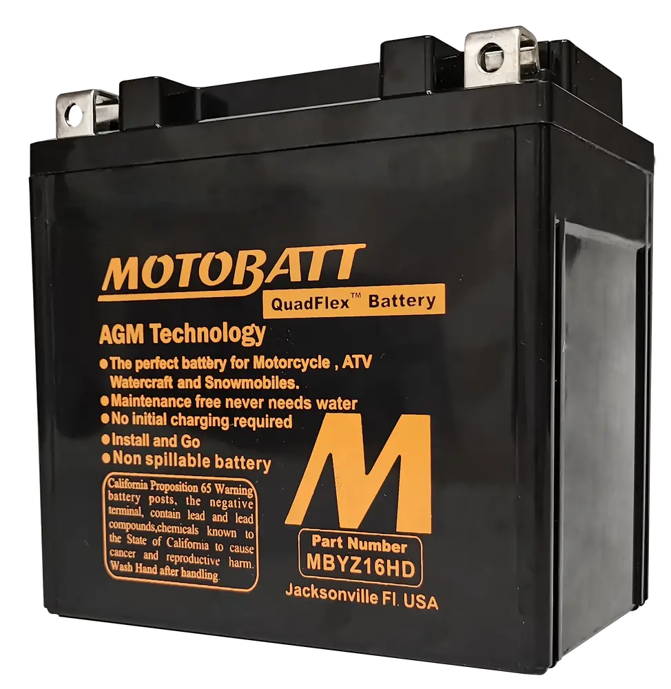 Motobatt Battery Mbyz16hd Sealed Factory‑Activated Replaces: Ytx14‑Bs, Ytx14h‑Bs, Ytx14l‑Bs 1