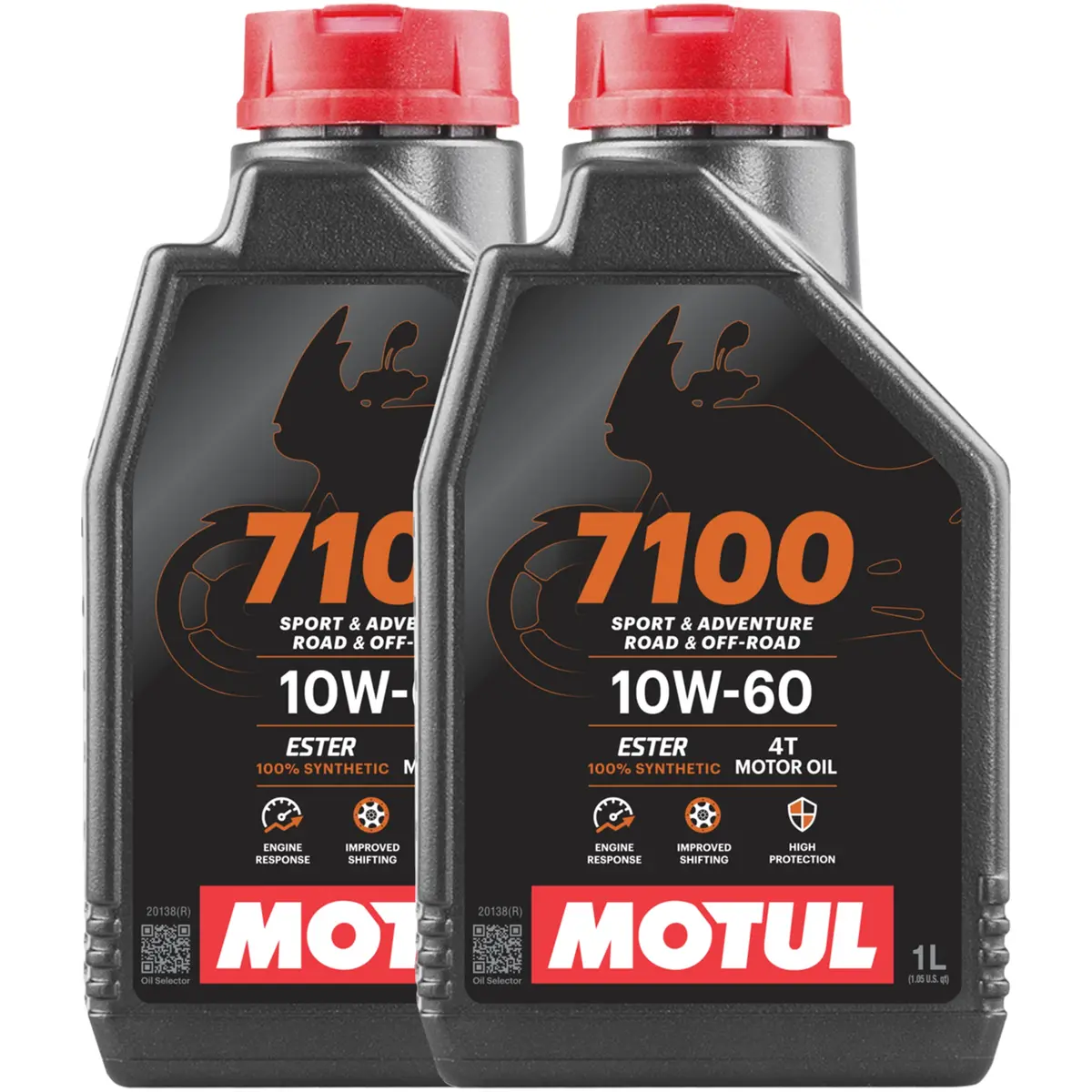 *Multi-Pack* 2 X Motul 7100 4T 10W-60 Road/Off-Road Motor Oil (1 Litre) 1