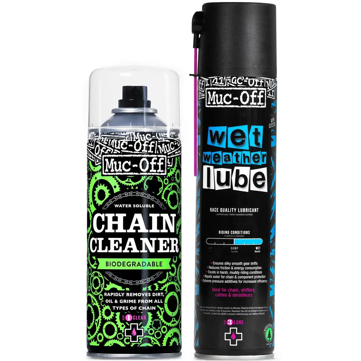 *Combo Pack* Muc-Off Bio Chain Cleaner (400Ml) + Wet Weather Lube (400Ml) 1