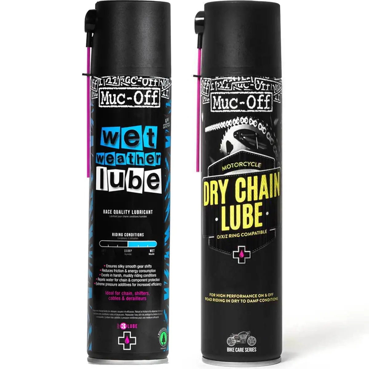 *Combo Pack* Muc-Off Dry Chain Lube (400Ml) + Wet Weather Lube (400Ml) 1