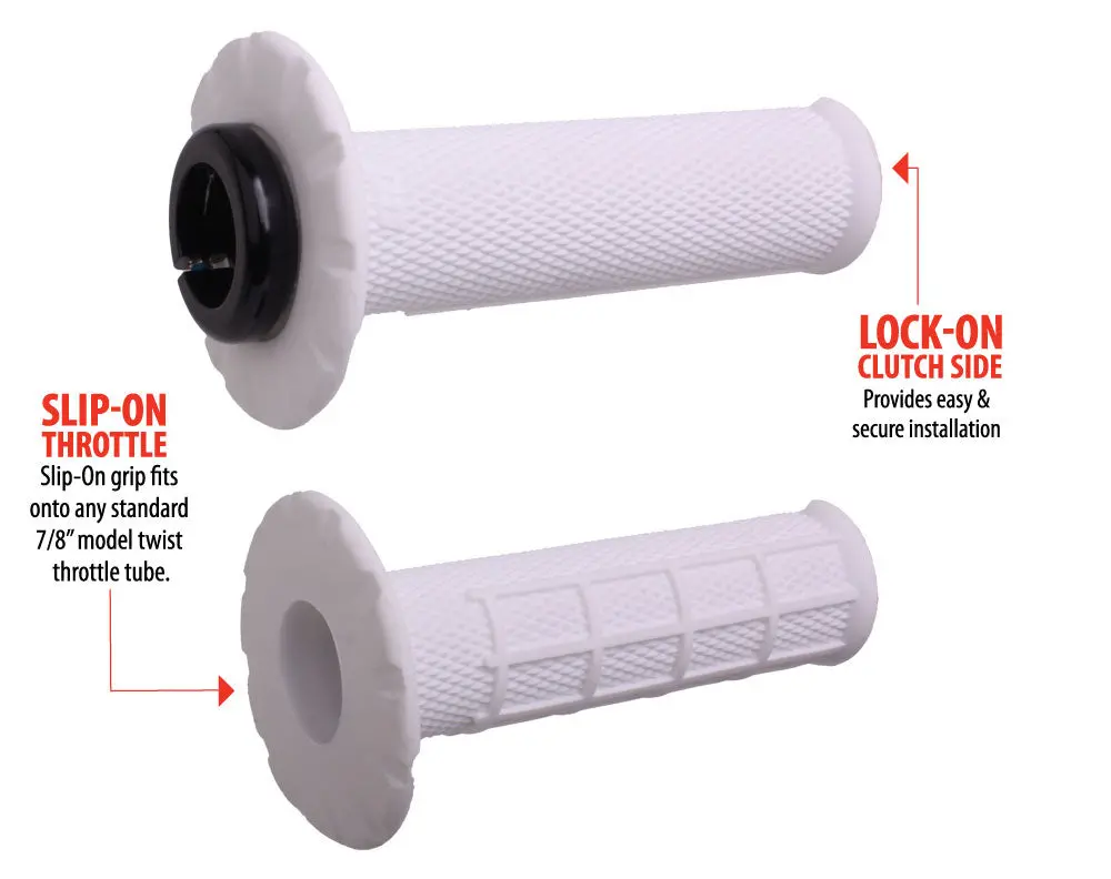 Odi Universal Half‑Waffle Mx Grips For 7/8" Twist Throttle | Lock‑On Throttle Tube | E‑Moto Compatible 1