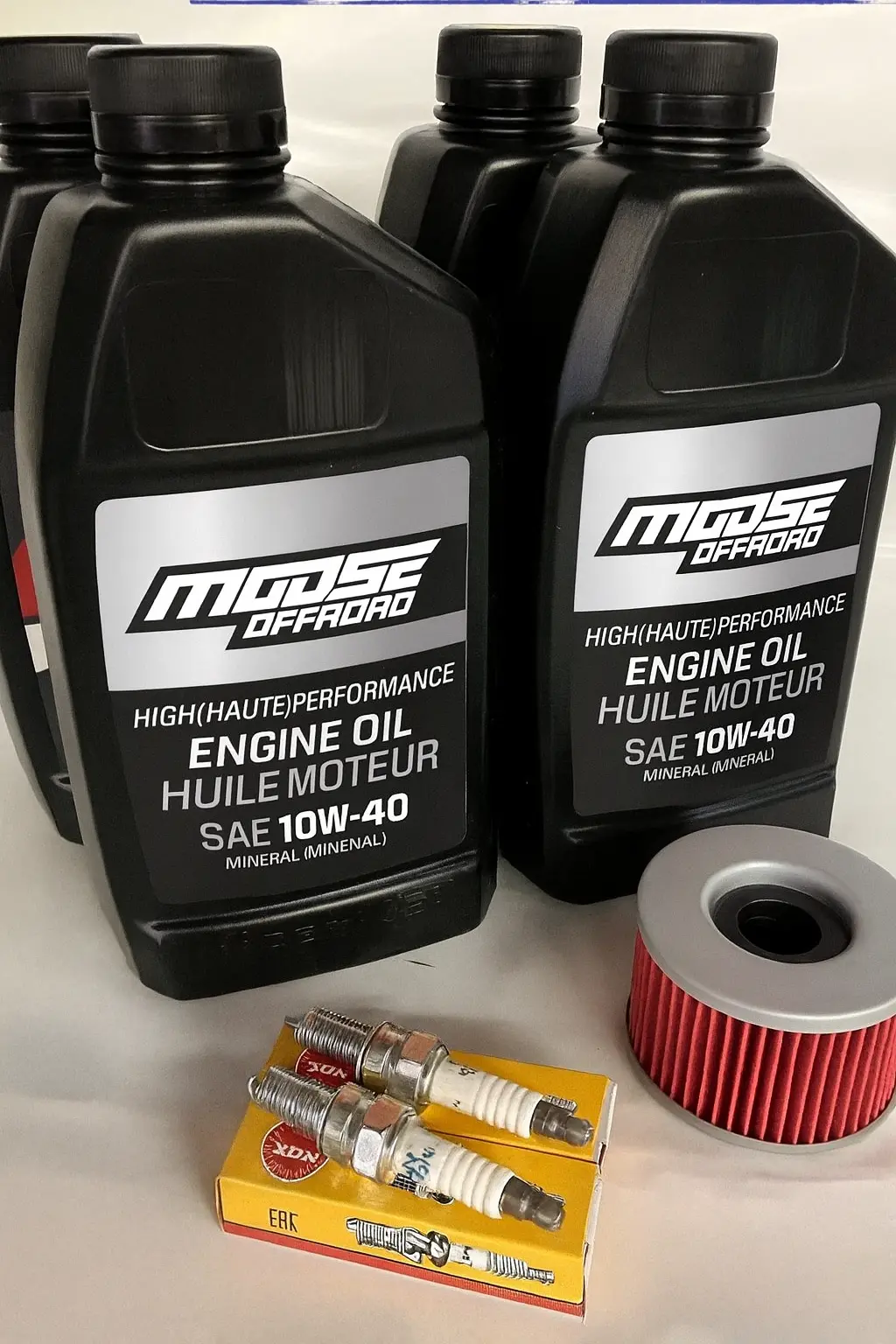Honda Pioneer 700 Oil Change & Tune‑Up Kit – Moose 10W‑40 Oil + Ngk Spark Plugs 2014–2023 1