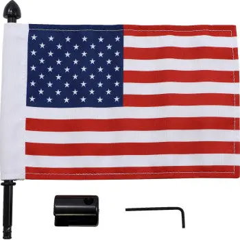 Pro Pad 0521-1979 Brfm-Sq Motorcycle Harley Cruiser Square Sissy Bar Rack Black Flag Mount With Flag- 6" X 9" Usa 1