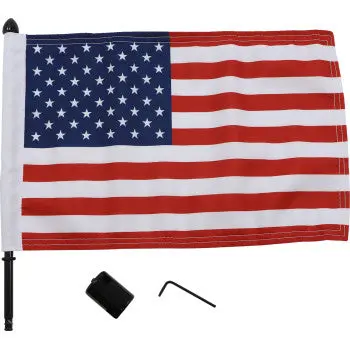 Pro Pad 0521-1980 Brfm-Sq15 Motorcycle Harley Cruiser Square Sissy Bar Rack Black Flag Mounts With Flag - 10" X 15" Usa 1