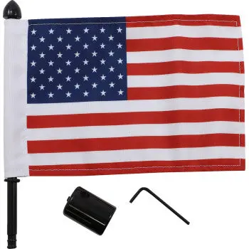 Pro Pad Bmsq‑25 Luggage Rack Flag Mount – 1/4" Square Bar – Includes 6" X 9" Usa Flag – Made In Usa 1