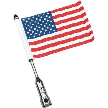 Pro Pad Rfm‑Fld Chrome Folding Flag Mount – 1/2" Tour Pack Rack With 6X9 Usa Flag 1