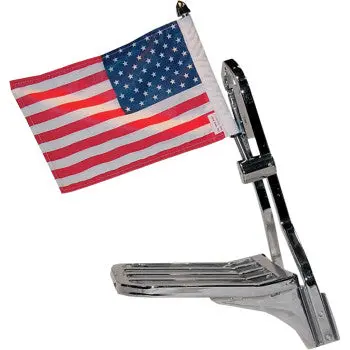 Pro Padrfm-Sqsb15 Motorcycle Side Mount Sissy Bar Flag Mounts With Flag 1/2" Bar - 10" X 15" Flag 1