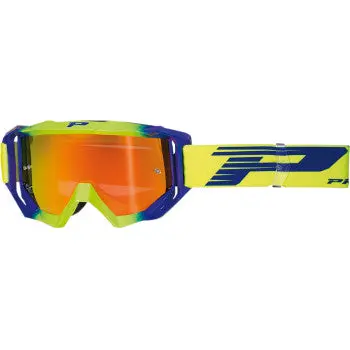 Pro Grip Pz3200gfbefl3200 Fl Venom Goggles 3200 Fl Offroad Atv Motorcycle Dirtbike Snow- Venom - Yellow / Electric Blue - Orange Mirror Lens 1