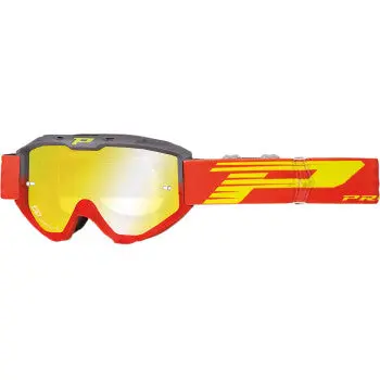 Pro Grip 3450 Fl Riot Goggles – Gray/Red – Yellow Mirror Lens – Otg Off‑Road Atv Mx Goggles 1