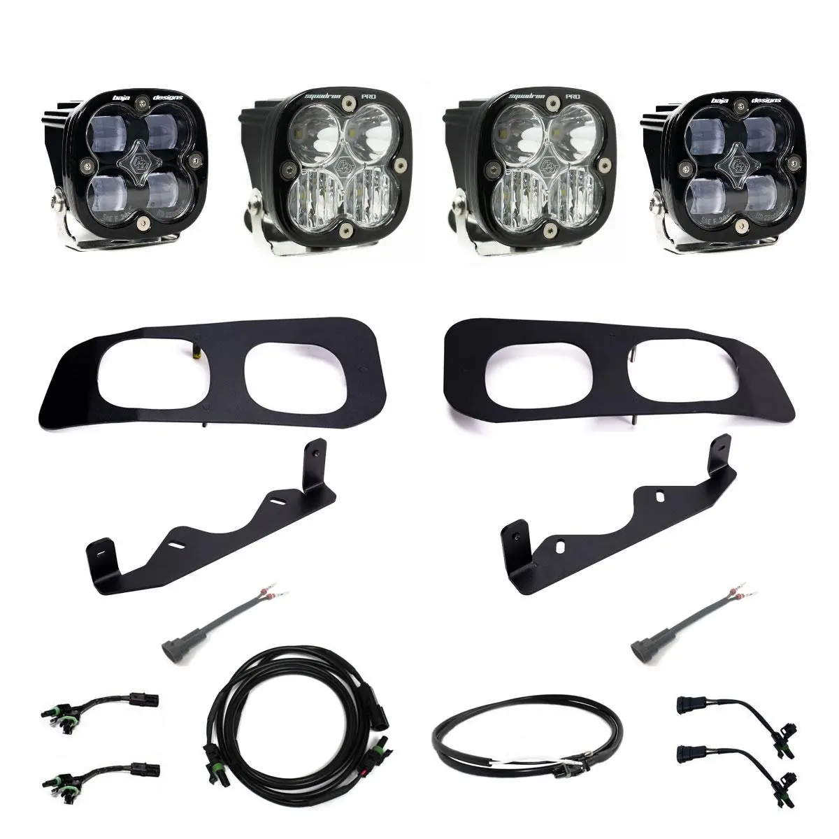 Baja Designs | 2023-2025 Ford Super Duty Squadron Sae/Pro Clear Fog Pocket Light Kit W/ Upfitter 1